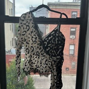 Self-Portrait Leopard Printed Wrap Top
